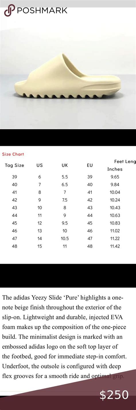 yeezy slides size chart